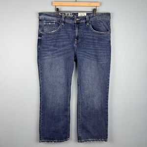 TK Axel Slim Boot Cut Jeans Thick‎ Stitch Medium Blue Jeans Men's Size 40x30